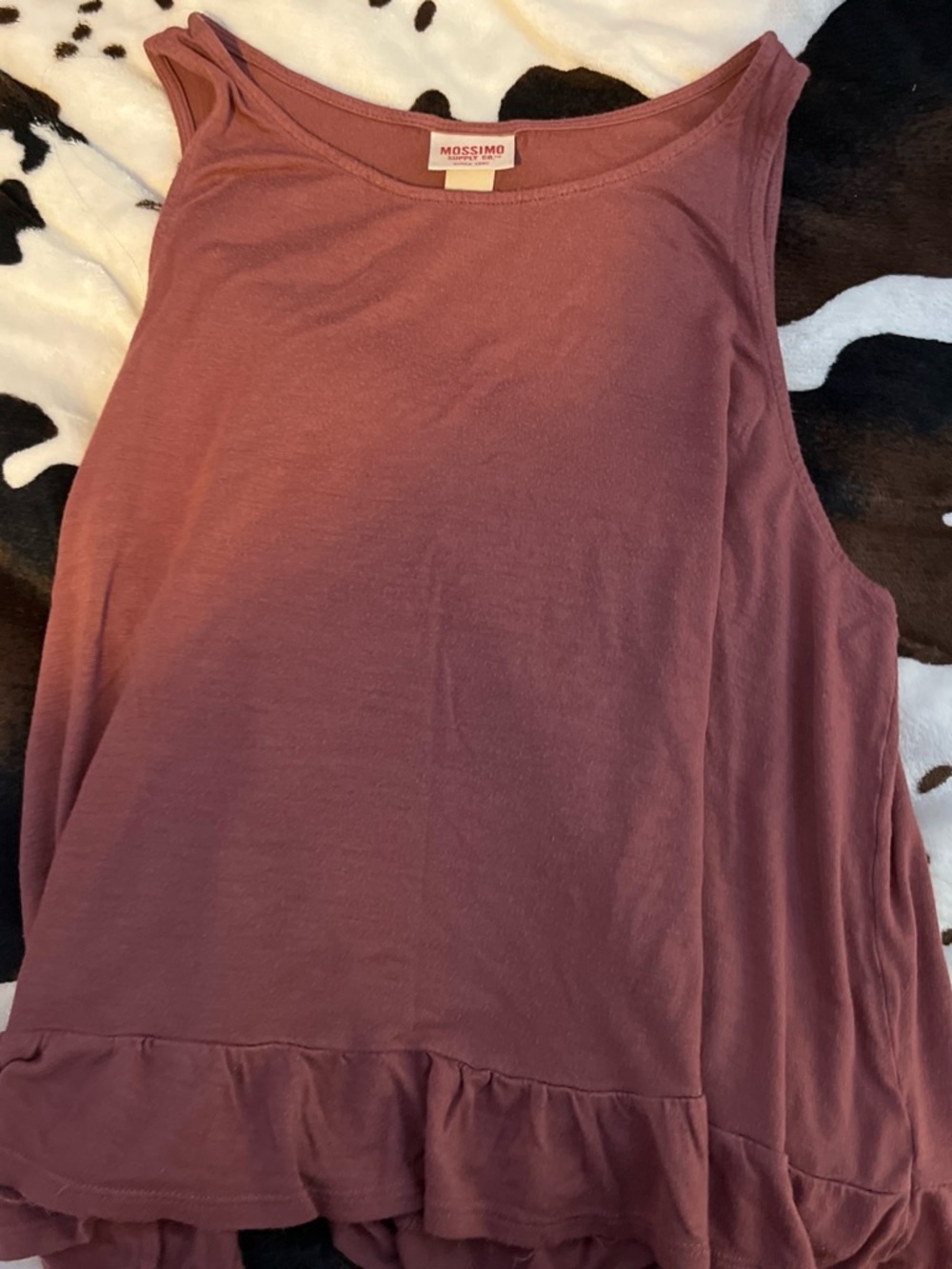 Mossimo Supply Co. Dusty Mauve Ruffle-Hem Tank